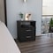 Tuhome Napoles Nightstand, Superior Top, Two Drawers, One Shelf, Black MLW4760 - alternate 2